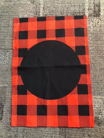 Garden Flag - Red Buffalo Monogram Circle