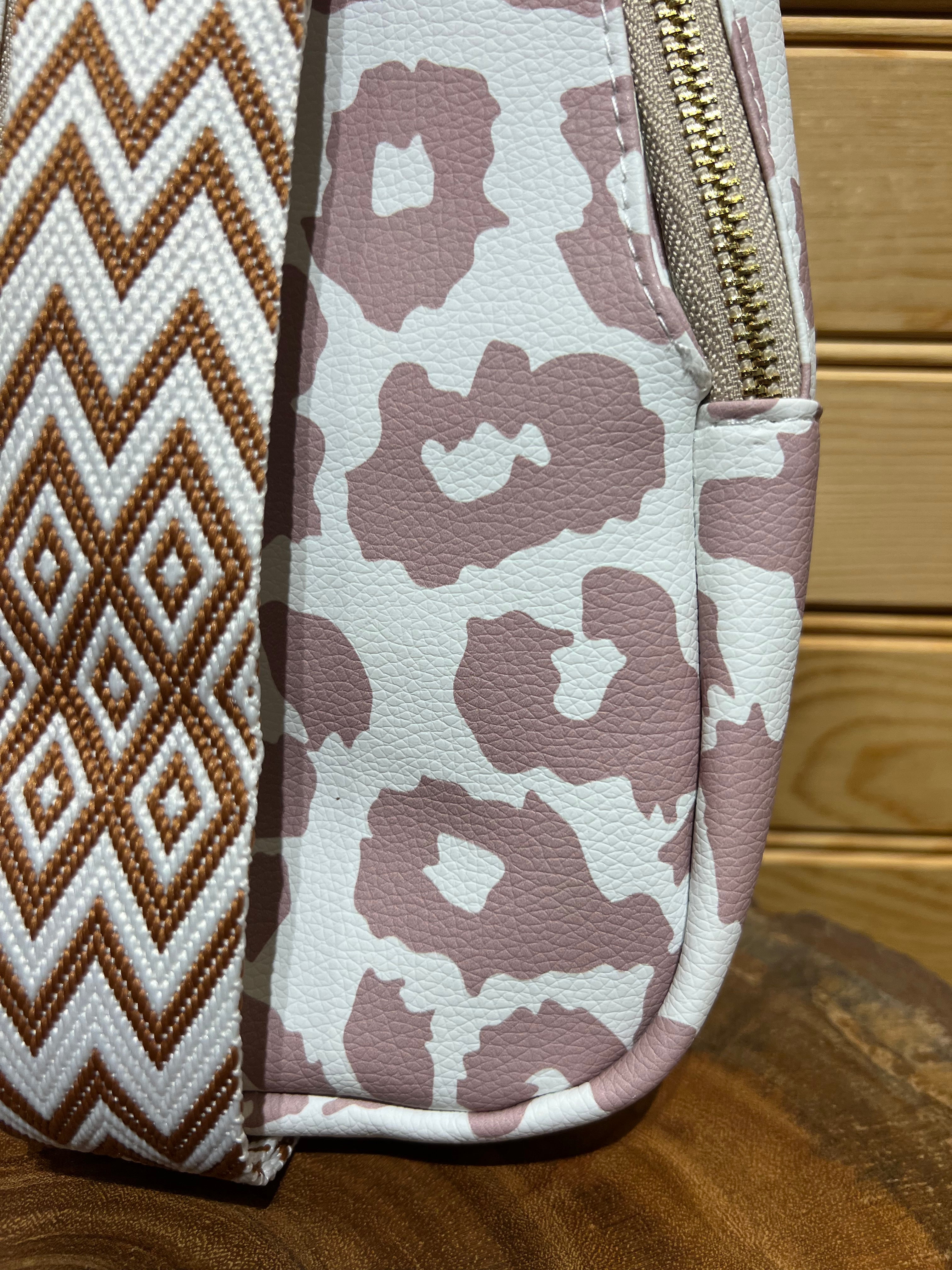 Vegan Leather Sling Bag - Light Leopard