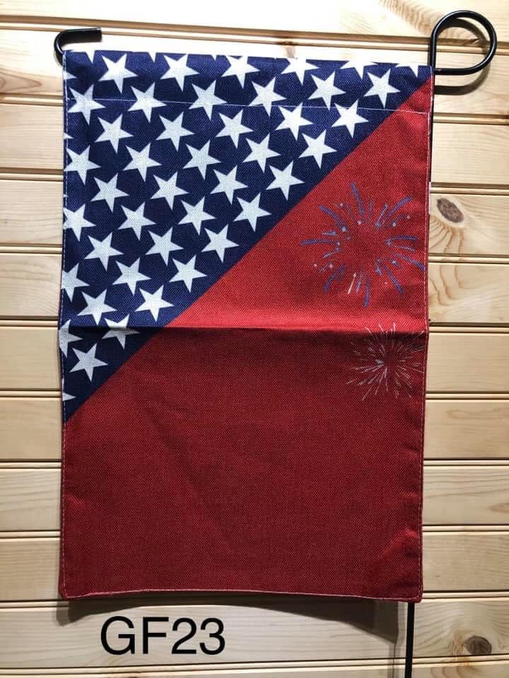 Garden Flag - GF23 - Red with Stars in Corner