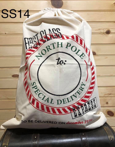 Santa Sack - SS14 - North Pole Special Delivery with Dash Circle