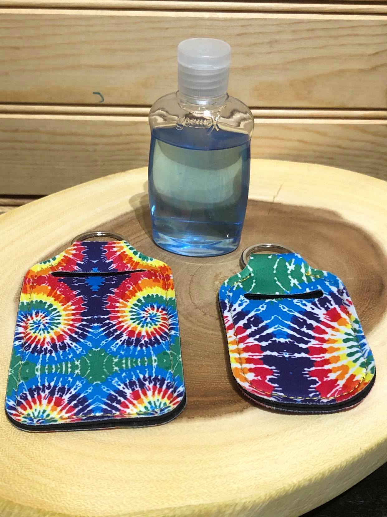 Neoprene Hand Sanitizer Keyring - Large TieDye