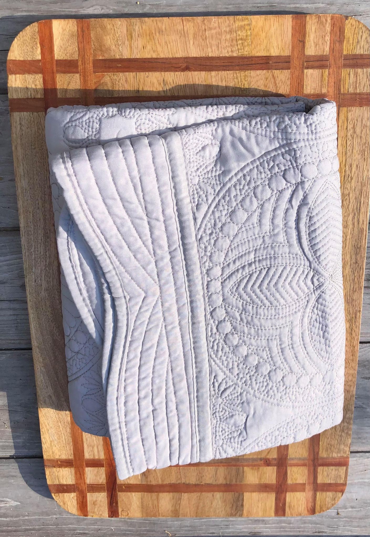Heirloom Baby Quilt - Grey