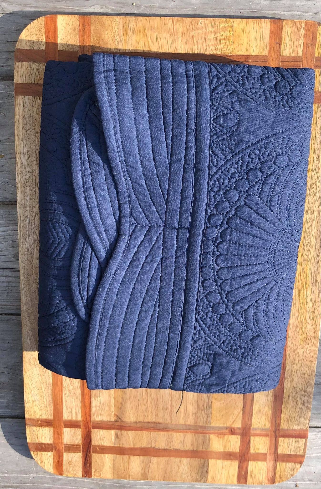 Heirloom Baby Quilt - Navy