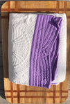 Heirloom Baby Quilt - White with Purple Trim