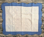 Heirloom Baby Quilt - White with Blue Trim (Blue Thread)