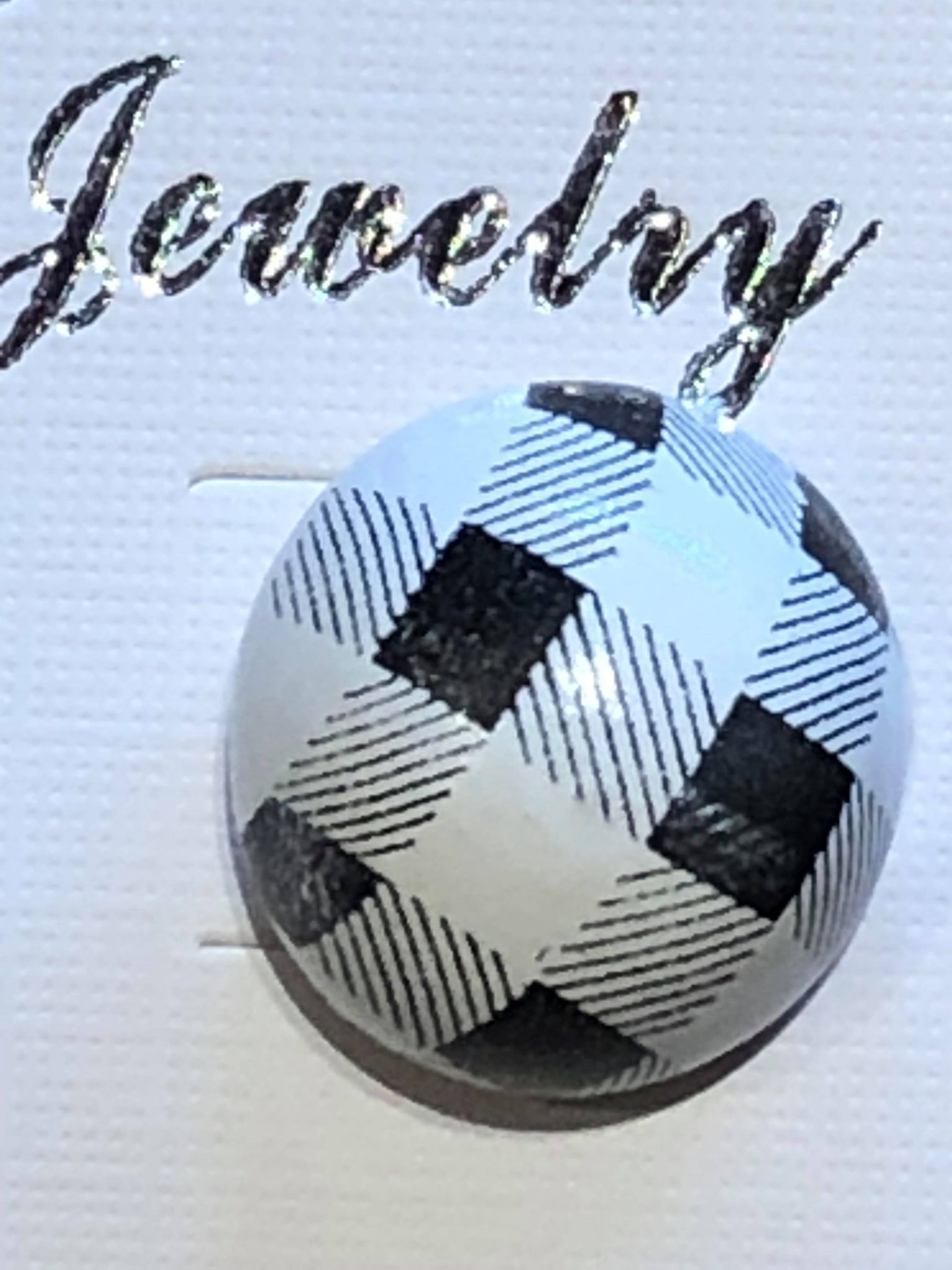 White Buffalo Button Earring