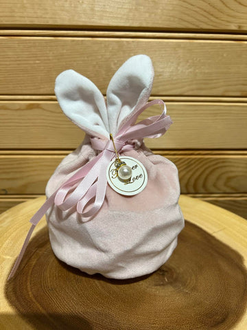 Velveteen Bunny Candy Pouch - Lite Pink