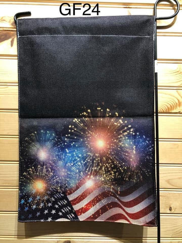 Garden Flag - GF24 - American Flag with Fireworks