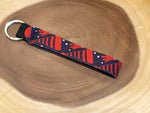 Christmas Key Fob - Red and Blue Stocking Cap and Gloves