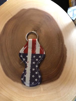 Blemish - Chapstick Keyring - American Flag with White Line through the Blue Stars
