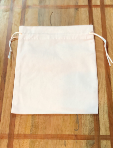 Gift Drawstring Bag - White 7 1.2" x 9.5"
