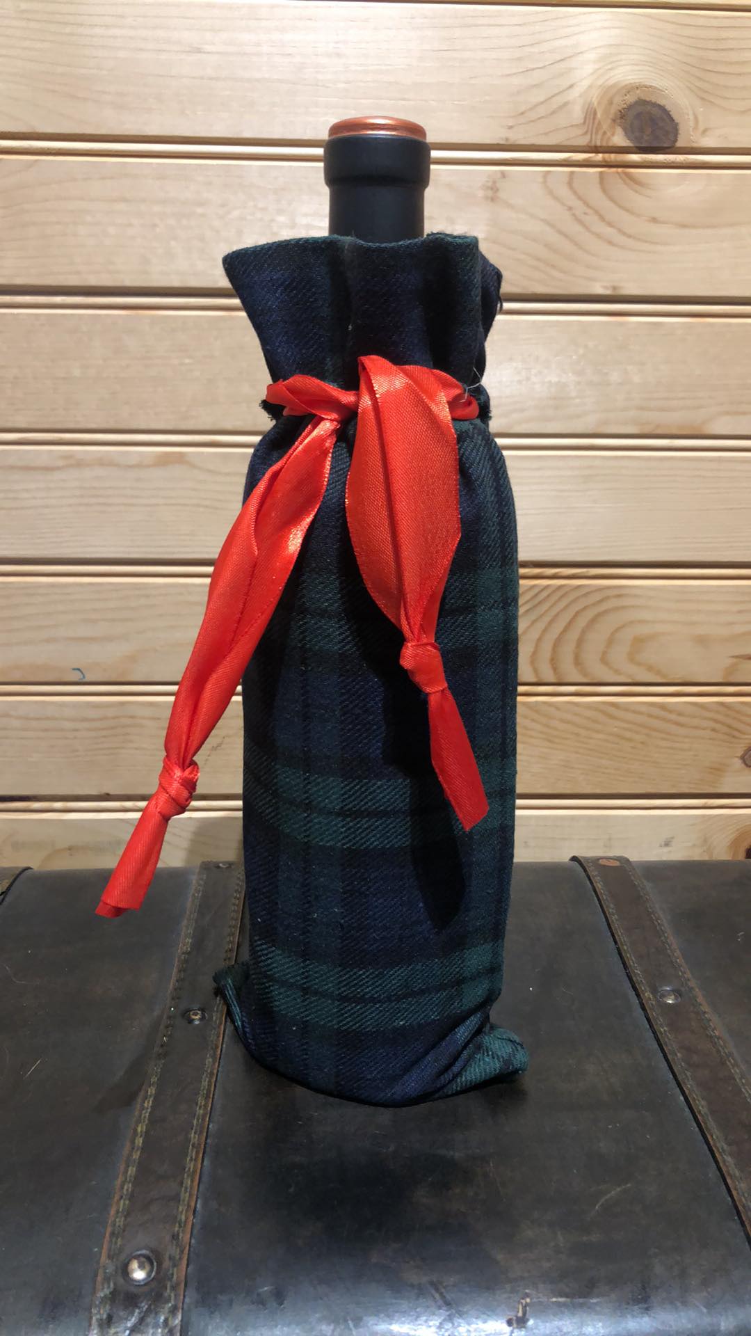 Wine Bag - Green Plaid Buffalo