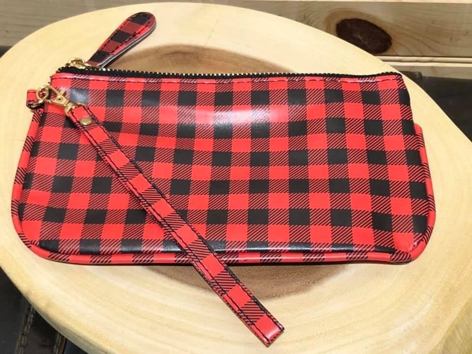 Vegan Leather Wristlet - Red Buffalo