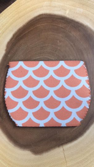 Wine Glass Sleeve - Peach Mermaid Scale - Straight top