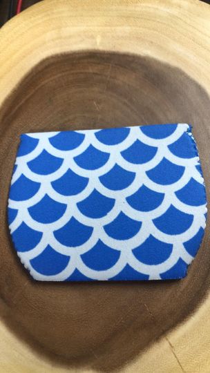 Wine Glass Sleeve - Columbia Blue/White Mermaid Scale - Straight top