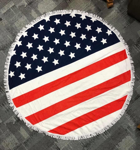 Round Beach Towel - 119 - American Flag