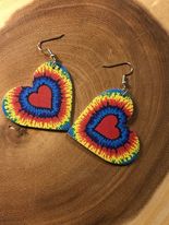 Valentine Earring -Tie Dye Hearts.