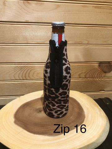 Zipper Bottle Sleeve - Leopard