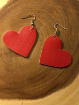 Valentine Earring - Red Hearts.