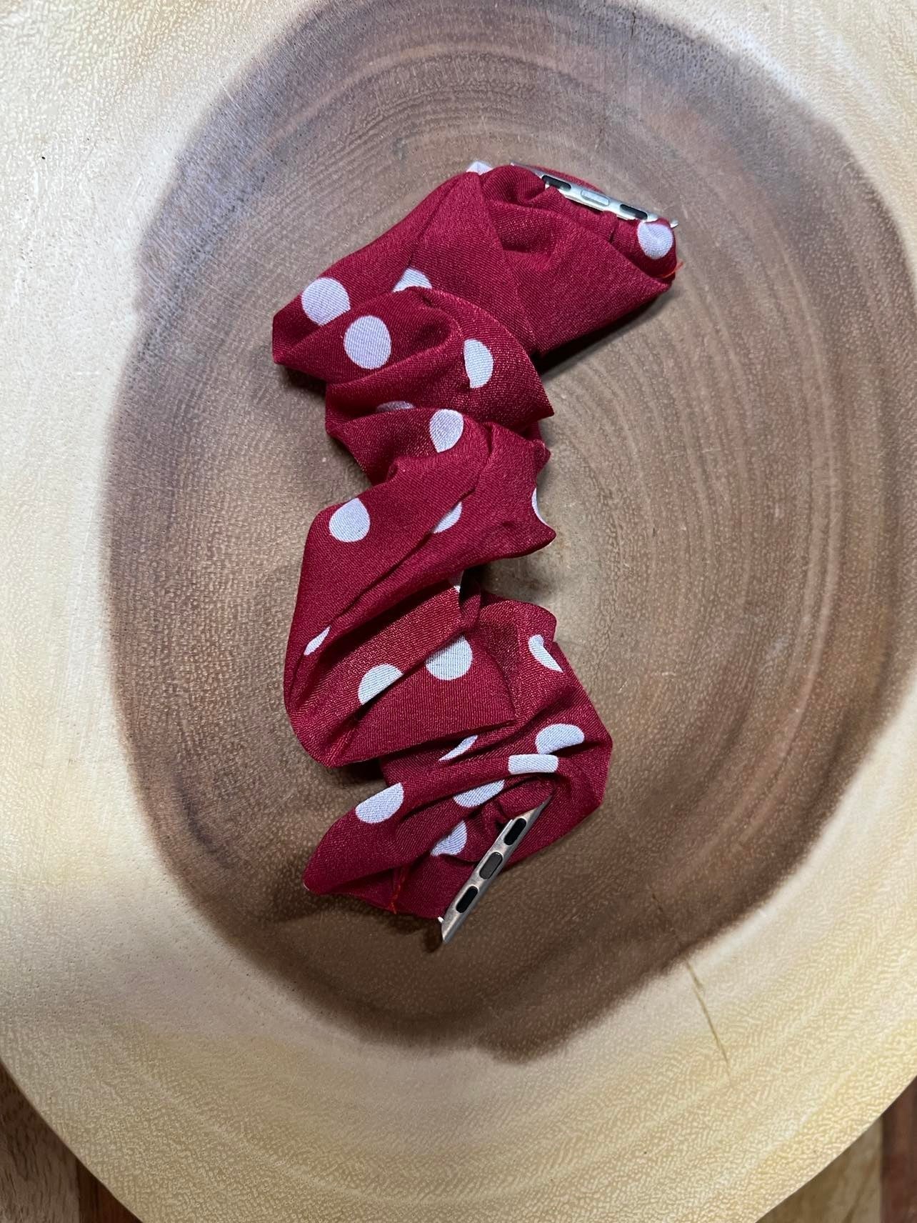 Scrunch Band for Apple iWatch - Dark Red Polkadot - 38/40 mm