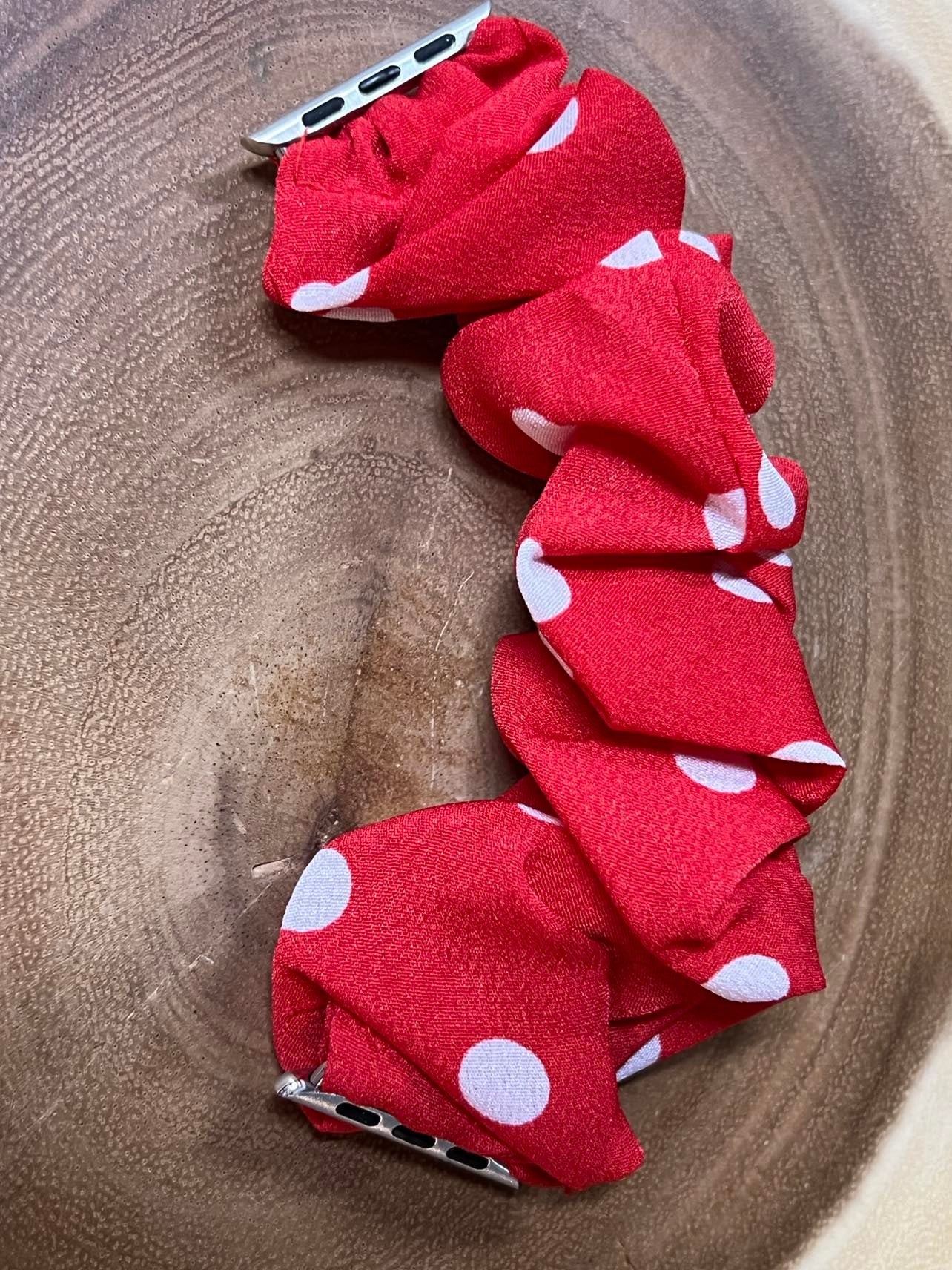 Scrunch Band for Apple iWatch - Bright Red Polkadot - 38/40 mm