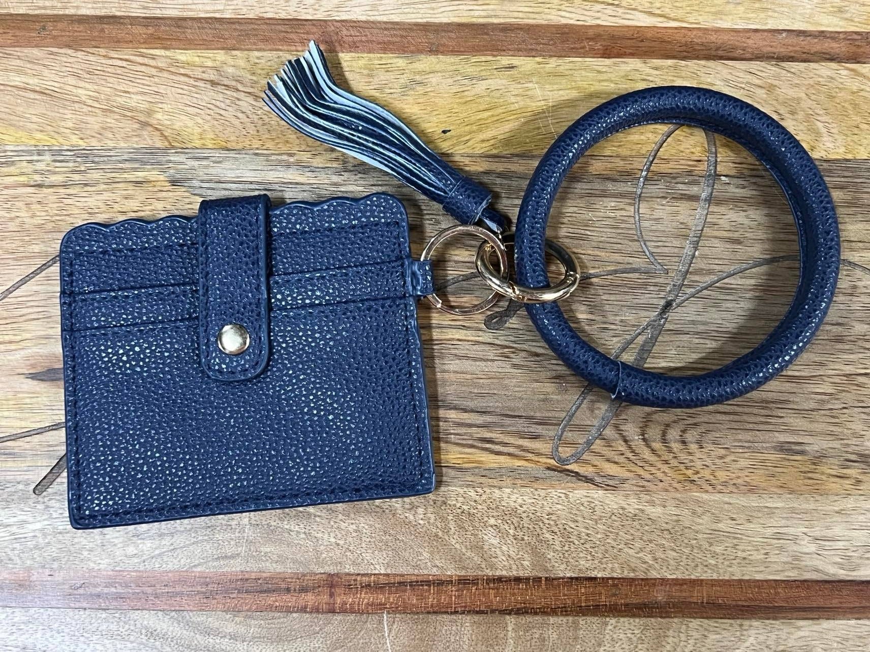 Vegan Leather Bangle Credit Card - VBCC - Navy