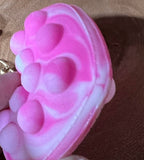 Pop Toy Keyring - Puffy Heart - Tye Dye Pink