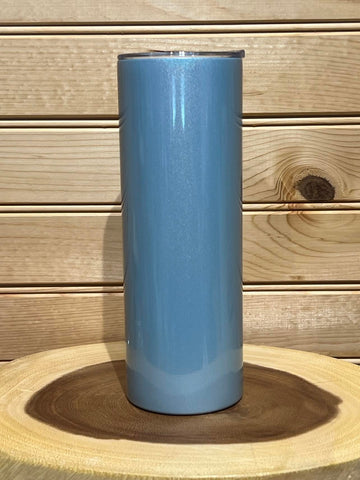 20 oz Glitter Straight Sublimation Stainless Steel Tumbler - Blue