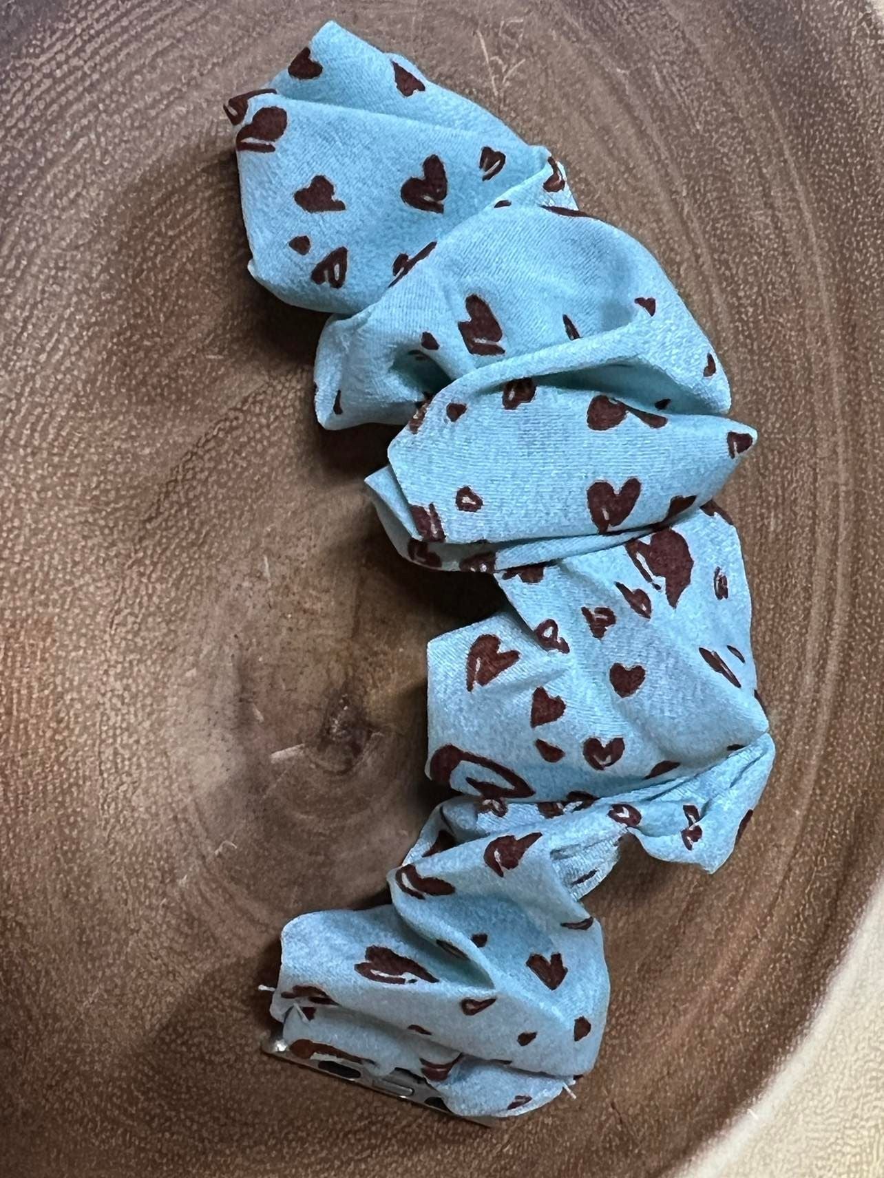 Scrunch Band for Apple iWatch - Hearts on Blue - 38/40 mm