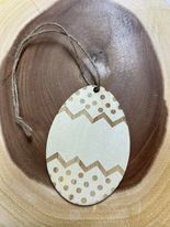 Wood Present / Easter Basket Tags / Ornament - Easter Egg