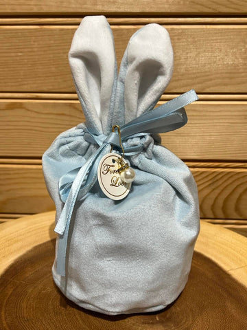 Velveteen Bunny Candy Pouch - Lite Blue