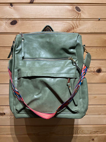 Bango Vegan Leather Backpack - Sage (27)