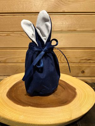 Velveteen Bunny Candy Pouch - Navy