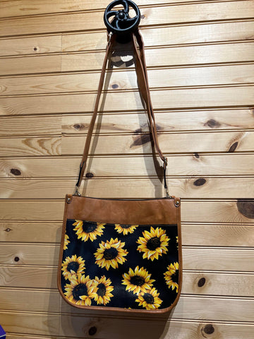 Cross Body Bag - Sunflower and Taupe