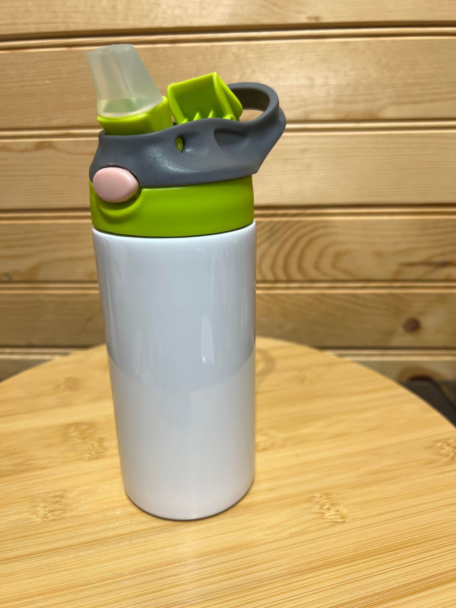 12 oz Sublimation flip top Kids Water Bottle - Grey