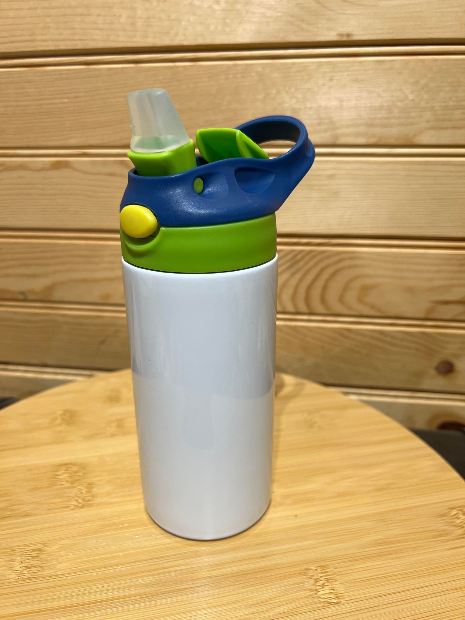 12 oz Sublimation flip top Kids Water Bottle - Dk Blue