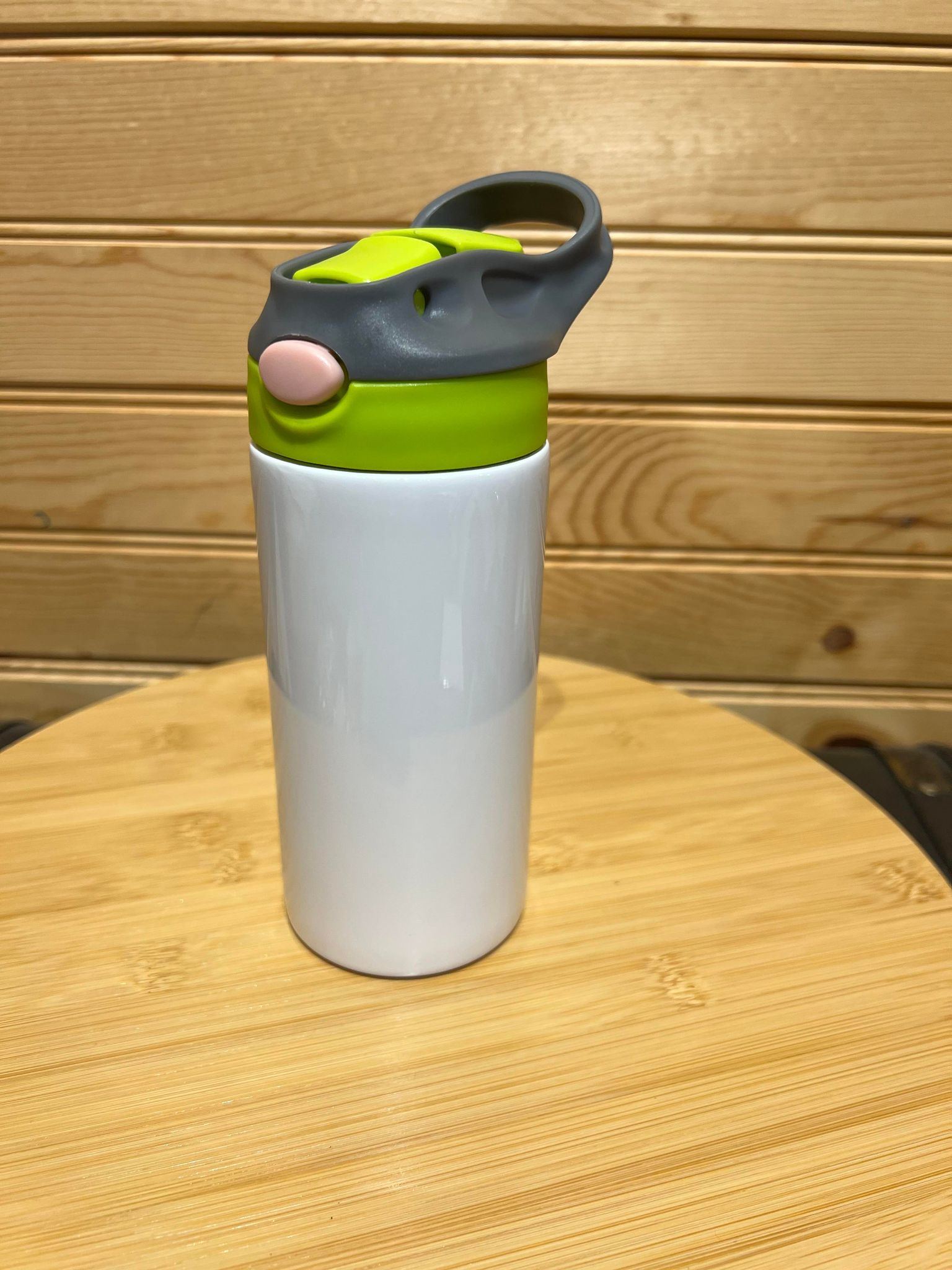 12 oz Sublimation flip top Kids Water Bottle - Grey