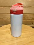 12 oz Sublimation flip top Kids Water Bottle - Pink