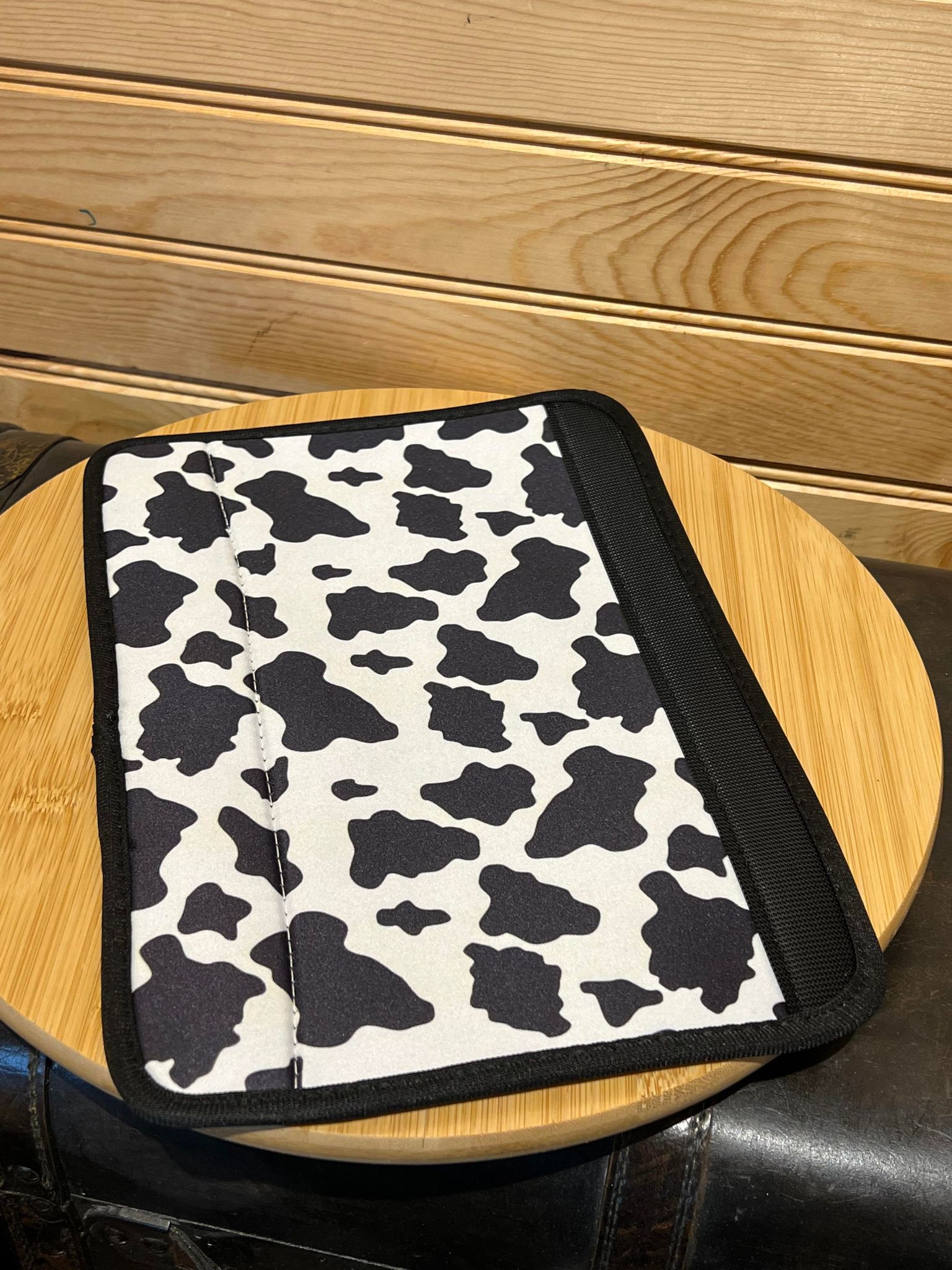 Neoprene Seat Belt Cover - Cow