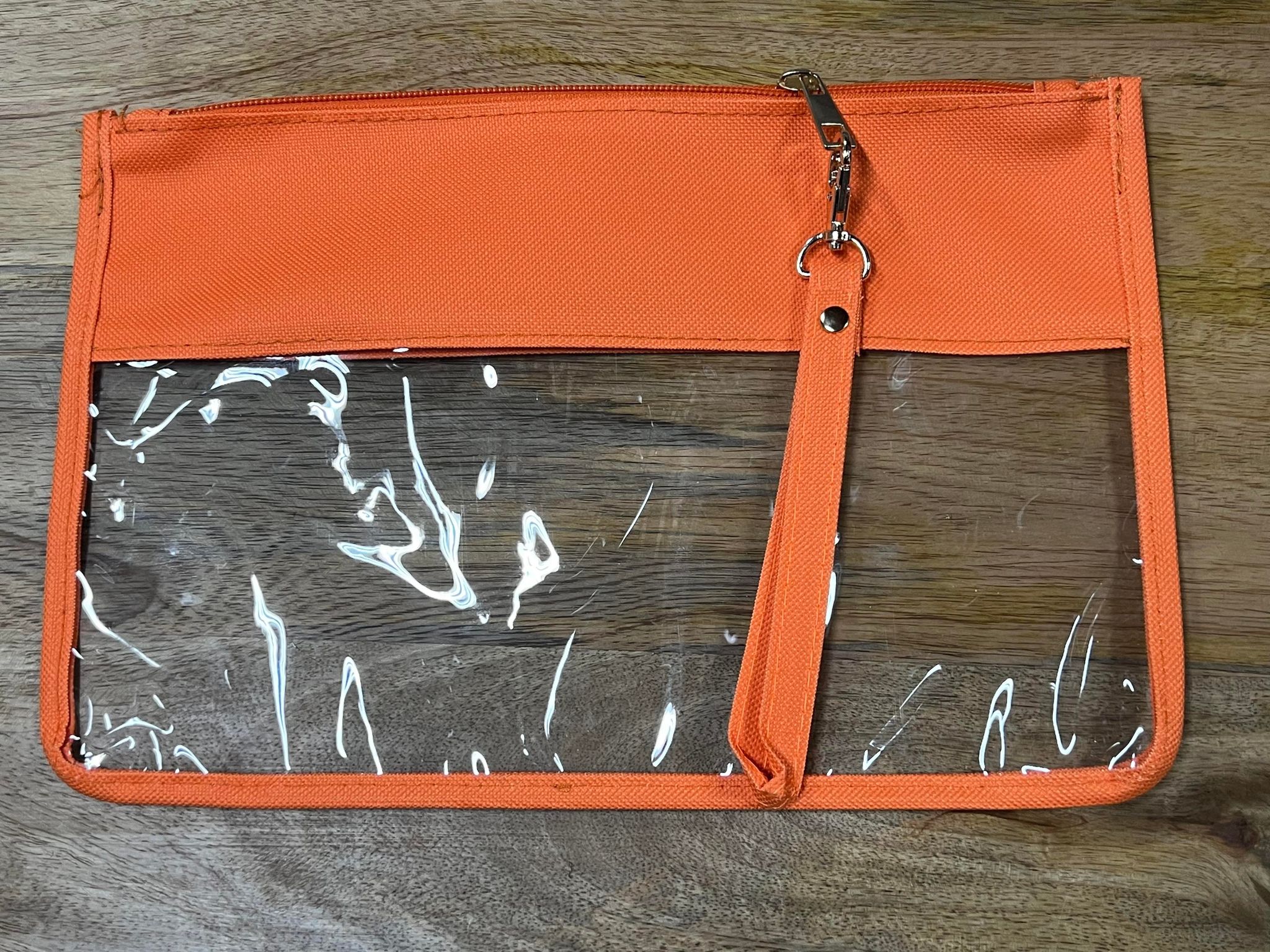 Popular Clear Wristlet - Orange