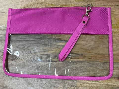 Popular Clear Wristlet - Hot Pink