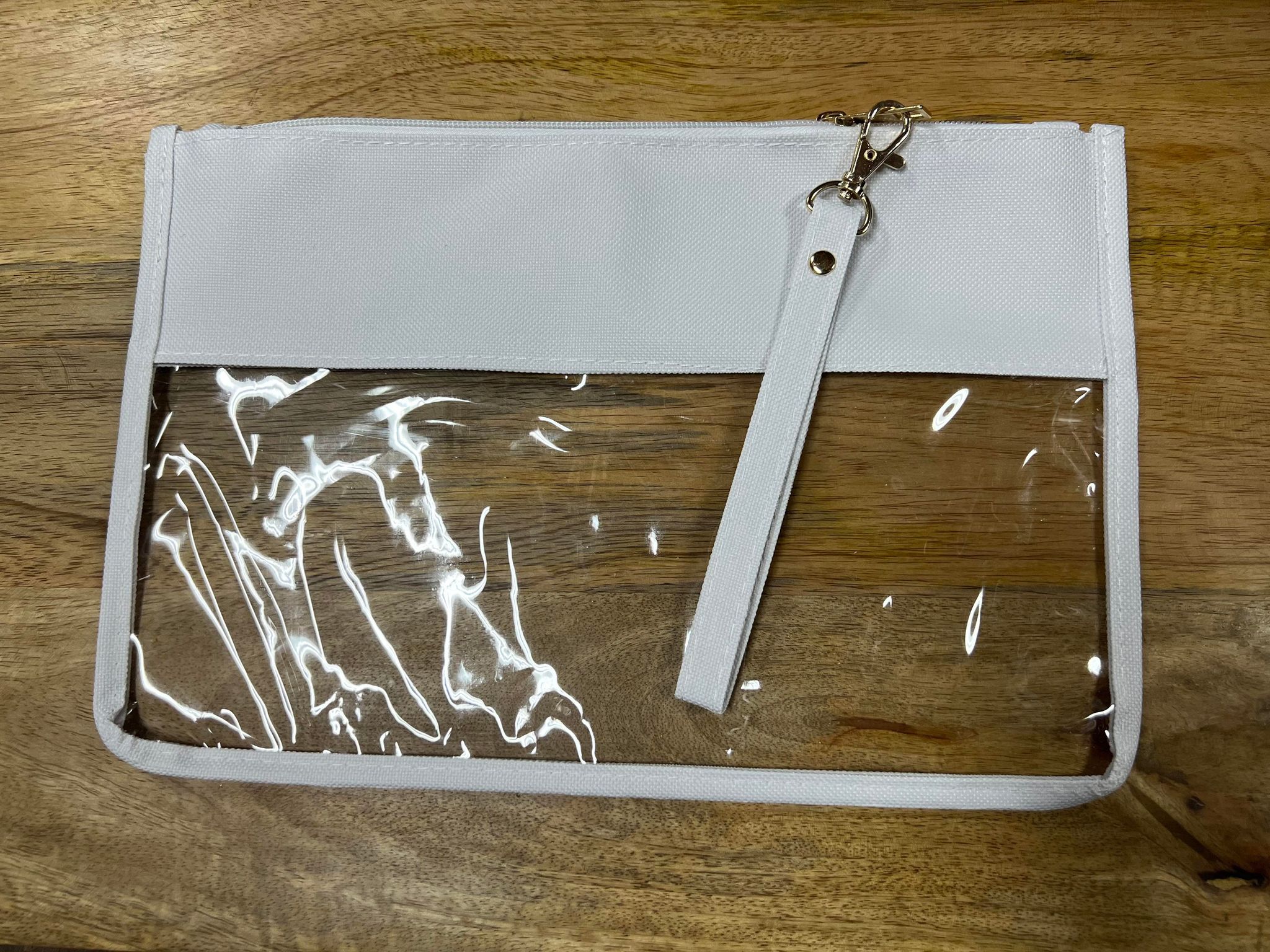 Popular Clear Wristlet - White