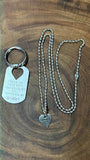 Mommy’s Dog Tag Keyring with Daughter Heart Necklace