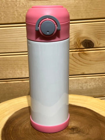 12 oz Sublimation Thermal Kids Water Bottle -Pink