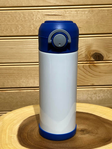12 oz Sublimation Thermal Kids Water Bottle - Blue