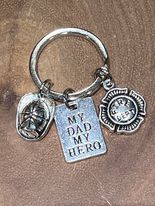 Fire Department - My Dad My Hero Keyring