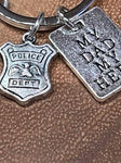 Police Department - My Dad My Hero Keyring