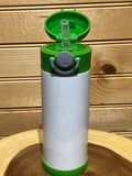 12 oz Sublimation Thermal Kids Water Bottle - Green