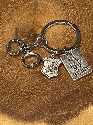 Police Department - My Dad My Hero Keyring