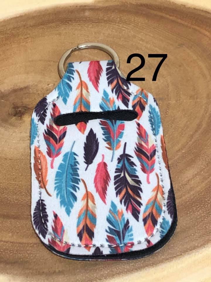 Neoprene Hand Sanitizer Keyring - #27 - Feathers